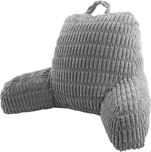 Reading Pillow with Arms, Corduroy Backrest Pillow for Bed and Couch