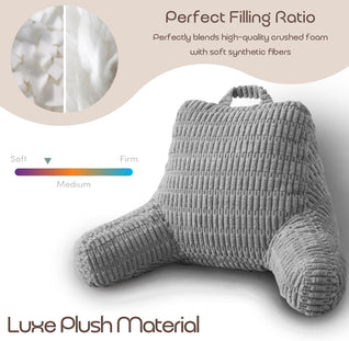 Reading Pillow with Arms, Corduroy Backrest Pillow for Bed and Couch