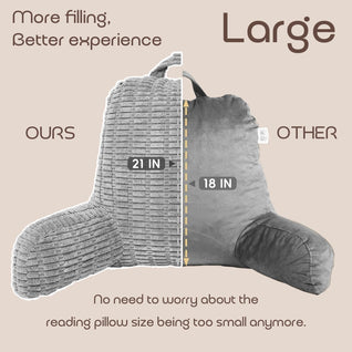 Reading Pillow with Arms, Corduroy Backrest Pillow for Bed and Couch
