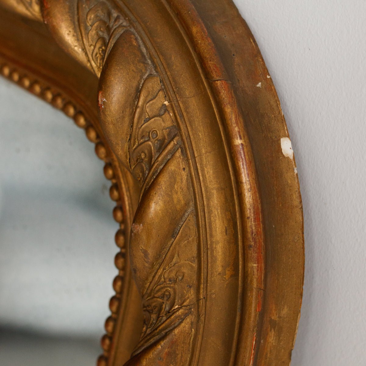 Grande Vintage Louis Philippe Gilded Wall Mirror with Foxed Glass