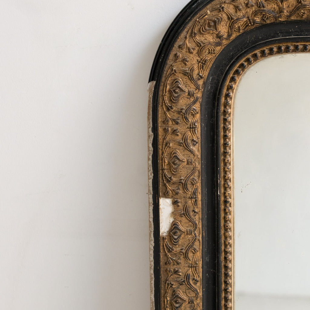 Vintage Gilded Louis Philippe Wall Mirror with Foxed Glass