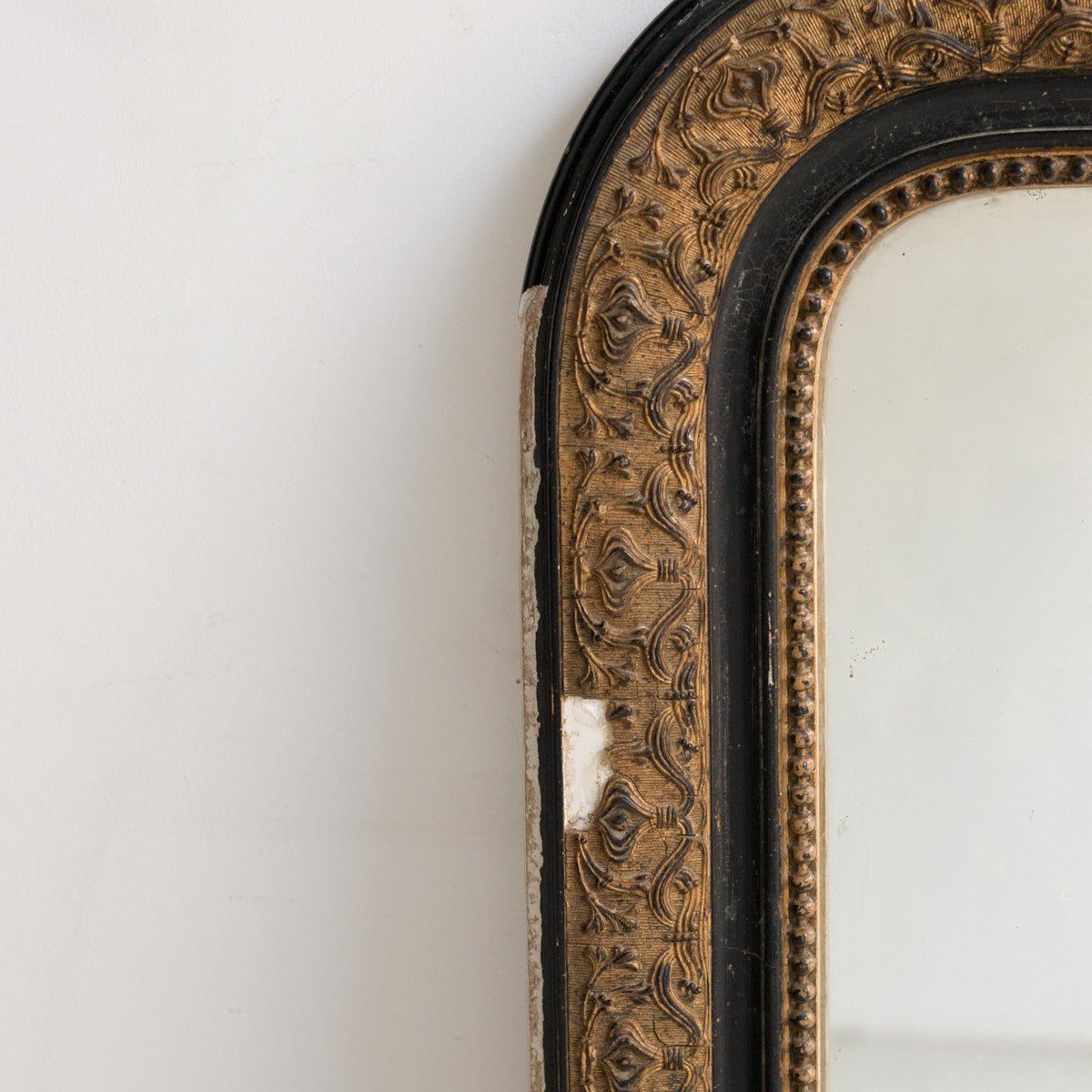 Vintage Gilded Louis Philippe Wall Mirror with Foxed Glass
