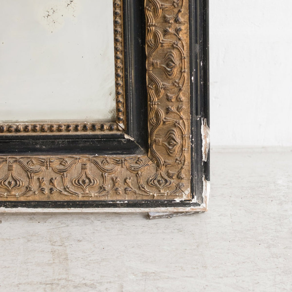 Vintage Gilded Louis Philippe Wall Mirror with Foxed Glass