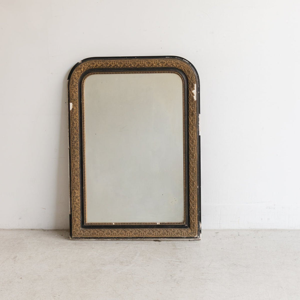 Vintage Gilded Louis Philippe Wall Mirror with Foxed Glass