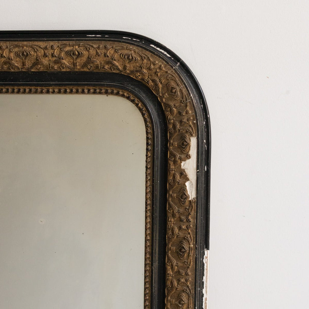 Vintage Gilded Louis Philippe Wall Mirror with Foxed Glass