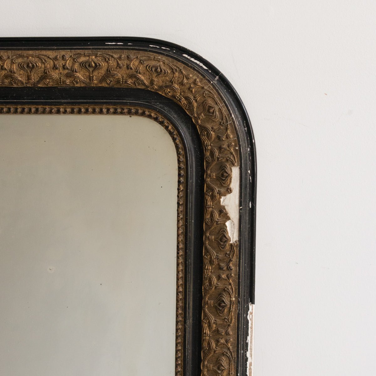 Vintage Gilded Louis Philippe Wall Mirror with Foxed Glass